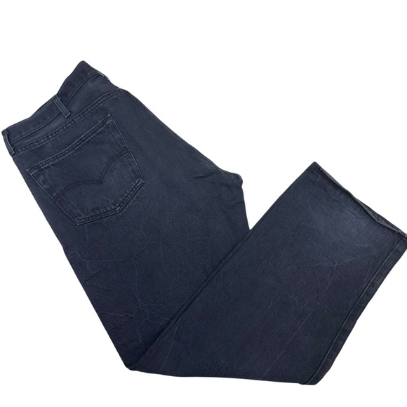 Levi’s 501 Jeans Button Fly Men’s Size 42 x 32 Black Straight Leg Denim - Picture 6 of 14